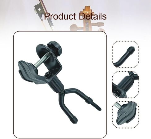 Colaxi Violin Hanger for Mic Stand, Violin Holder, Multifunctional Viola Hook Guitar Hanger for Erhu Ukulele Mandolin Stage Show, Black in Saudi Arabia