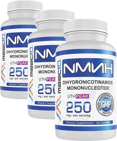 MAAC10 NMNH (NMN Supplement Alternative) 250mg Serving | Uthpeak™ NMNH (Dihydronicotinamide Mononucleotide) for Better Stability | 30-Day Supply. in Saudi Arabia