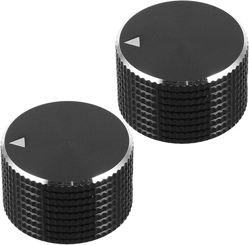 VICASKY 2pcs 25x15mm Aluminum Knurled Potentiometer Control Knobs for Electric Guitar Bass Volume Tone Adjustment Audio Amplifier Compatible in Saudi Arabia