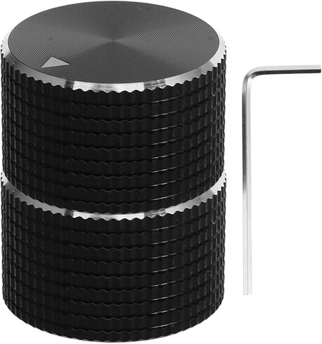 PRETYZOOM 2pcs 25x15mm Aluminum Knurled Volume Control Knobs for Guitar Bass Potentiometer Replacement Black Metal Smooth Turn Guitar Accessory in Saudi Arabia