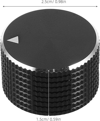 PRETYZOOM 2pcs 25x15mm Aluminum Knurled Volume Control Knobs for Guitar Bass Potentiometer Replacement Black Metal Smooth Turn Guitar Accessory in Saudi Arabia