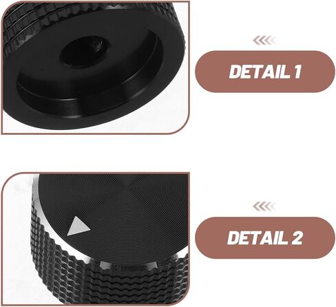 PRETYZOOM 2pcs 25x15mm Aluminum Knurled Volume Control Knobs for Guitar Bass Potentiometer Replacement Black Metal Smooth Turn Guitar Accessory in Saudi Arabia
