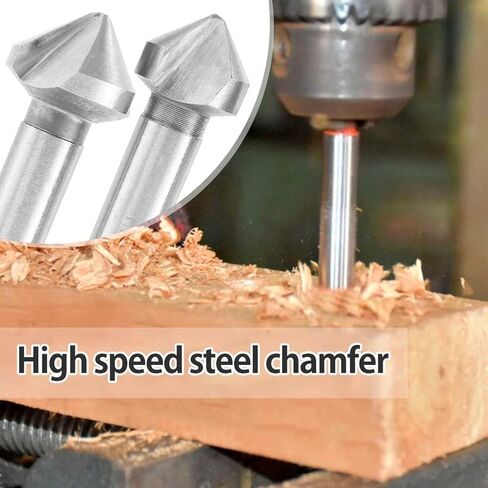 6 قطع 90 درجة 3 فلوت 6.3-20.5 ملم HSS مثقاب مثقاب مستدير لقطع الشطب والشطب أداة مطحنة نهاية مطلية بالتيتانيوم لقطع الشطب للوحة الخشب المعدنية in Kuwait