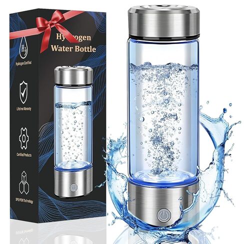 2026 Upgrade Hydrogen Water Bottle, Portable Hydrogen Water Ionizer Machine -SPE PEM Tech, Rechargeable Hydrogen Rich Water Glass Bottle for Travel, Gifts for Women, Gifts Idea in Saudi Arabia