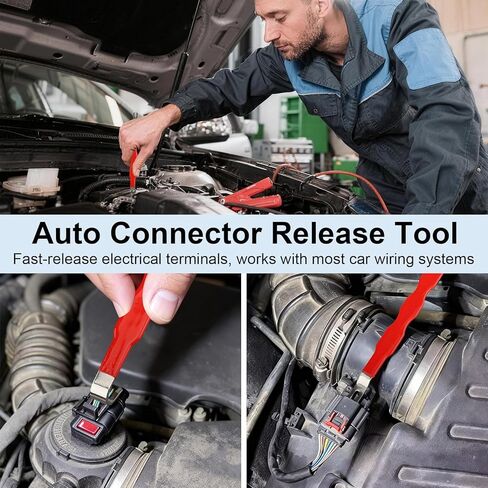 قطعتان من أداة إزالة الموصلات الطرفية الكهربائية للسيارات، كماشة فصل كهربائية مزدوجة الرأس مع قفازات، عالمية لأنظمة أسلاك الشاحنات وسيارات الدفع الرباعي، مجموعة أدوات إزالة الأطراف in Kuwait