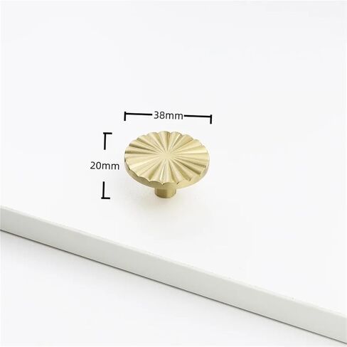 الصلبة النحاس محكم النحاس درج مقابض لقطع الأثاث خزانة باب الأجهزة 1 قطعة (018-Brass-D38mm) in Kuwait