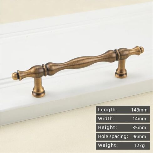 خزانة مطبخ ذات مقبض طويل من النحاس العتيق بتصميم عتيق درج نحاسي 1 قطعة (8818-96-Antique) in Kuwait