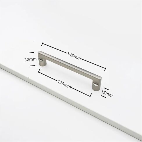 مقبض أثاث فضي لخزائن المطبخ ذات الأدراج ومقابض الأجهزة المنزلية قطعة واحدة (007-Silver-C128mm) in Saudi Arabia