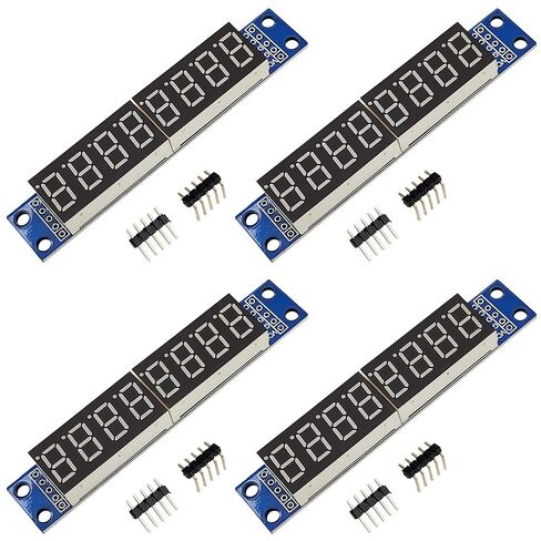 4 قطع MAX7219 8 أرقام 7 شرائح رقمية 0.36 بوصة 8 بت وحدة عرض LED حمراء أنبوبية متوافقة مع Arduino 51/AVR/STM32 in Kuwait