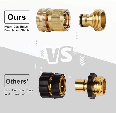Garden Hose Quick Connectors Brass 3/4 Inch GHT Thread Easy Connect Fittings Male and Female No-Leak Water Hose (1 Set) in Saudi Arabia