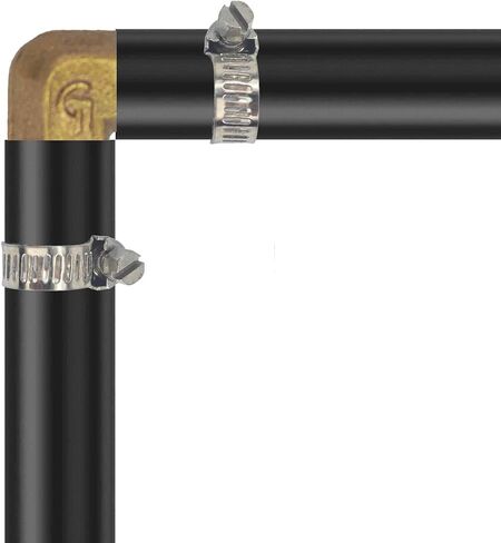 2PCS 3/8" 10mm Brass Hose Barb Elbow, 90 Degree L-Shaped Fitting for Water Fuel Air Lines, Right Angle Barbed Connector with 4PCS Hose Clamps in Kuwait