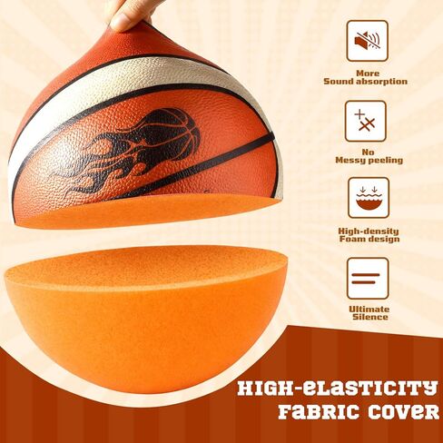 Silent Basketball Size 7 High Bounce Indoor Airless Foam Traning Ball for Basketball Hoop,Fabric Coverd Soundless for Quiet Dribbling,Youth Gift for Teen Boys in Saudi Arabia