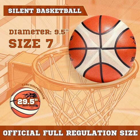 Silent Basketball Size 7 High Bounce Indoor Airless Foam Traning Ball for Basketball Hoop,Fabric Coverd Soundless for Quiet Dribbling,Youth Gift for Teen Boys in Saudi Arabia