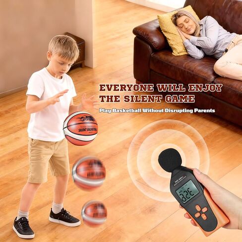 Silent Basketball Size 7 High Bounce Indoor Airless Foam Traning Ball for Basketball Hoop,Fabric Coverd Soundless for Quiet Dribbling,Youth Gift for Teen Boys in Saudi Arabia