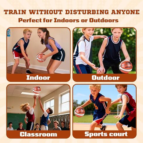Silent Basketball Size 7 High Bounce Indoor Airless Foam Traning Ball for Basketball Hoop,Fabric Coverd Soundless for Quiet Dribbling,Youth Gift for Teen Boys in Saudi Arabia
