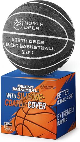 Northdeer 1:1 Real Match Silent Basketball Size 7 with Fabric Cover, Silicone-Coated Indoor Basketball, 2026 New Upgraded Material for Realistic Grip & Higher Bounce in Kuwait