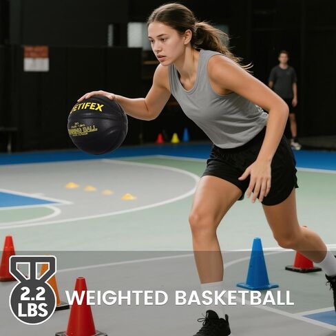 كرة السلة الثقيلة الموزونة 3LBS/2.2LBS 29.5 بوصة/28.5 بوصة معدات تدريب للاستخدام الداخلي والخارجي - تحسين مهارات المراوغة والتمرير والتعامل والارتداد كرة السلة للتدريب الموزون (مفرغة) in Saudi Arabia