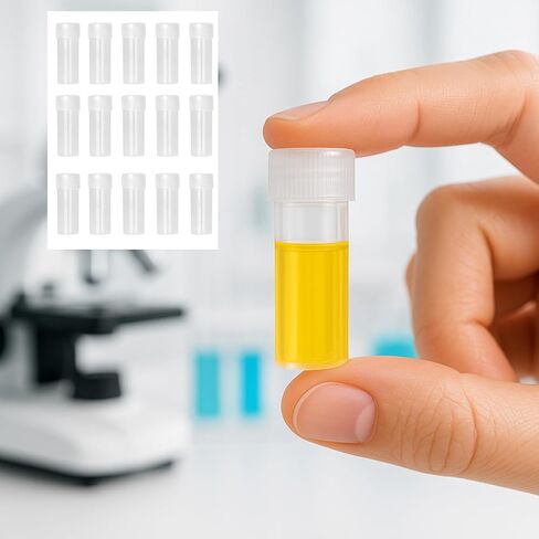 15 Pcs 5ml Plastic Test Tubes, Plastic Vials with Caps, Small Test Tubes with Lids, Small Bottle Storage Container Vial for Lab Sample in Saudi Arabia