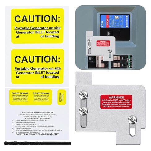 Generator Interlock Kit for Eaton Cutler Hammer CH TAN Breaker 150 or 200 Amp Panel, Interlock Kit, 1 1/2 inch Spacing Between Main and Branch Circuit Breakers in Saudi Arabia