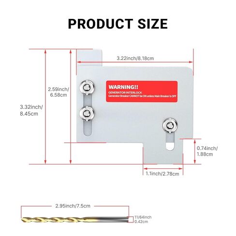 Generator Interlock Kit for Eaton Cutler Hammer CH TAN Breaker 150 or 200 Amp Panel, Interlock Kit, 1 1/2 inch Spacing Between Main and Branch Circuit Breakers in Saudi Arabia