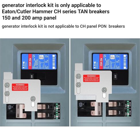 Generator Interlock Kit for Eaton Cutler Hammer CH TAN Breaker 150 or 200 Amp Panel, Interlock Kit, 1 1/2 inch Spacing Between Main and Branch Circuit Breakers in Saudi Arabia