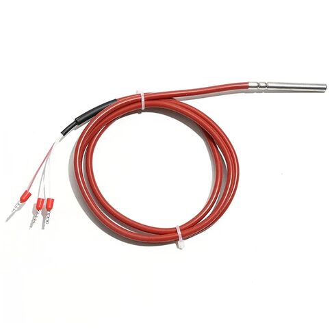 PT100 Type High Temperature Sensor Silicone Cable 0.5M-10M 3-core 1Pcs(PT100 6x100mm 2m) in Saudi Arabia