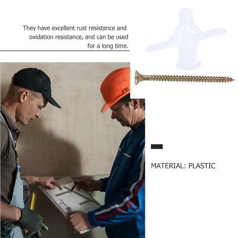 DECHOUS 100pcs Anchors Screws for Drywall and Plasterboard Expansion Tube Fasteners for Wall Installation and Home Repair in Saudi Arabia