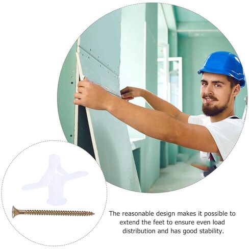 DECHOUS 100pcs Anchors Screws for Drywall and Plasterboard Expansion Tube Fasteners for Wall Installation and Home Repair in Saudi Arabia