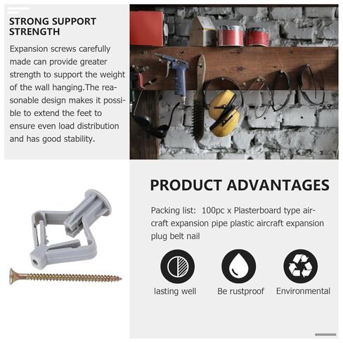 Holibanna 100pcs Plastic Butterfly Plug for Wall Repair Drywall Patch Expansion Tube Wall Spackle Filler in Kuwait