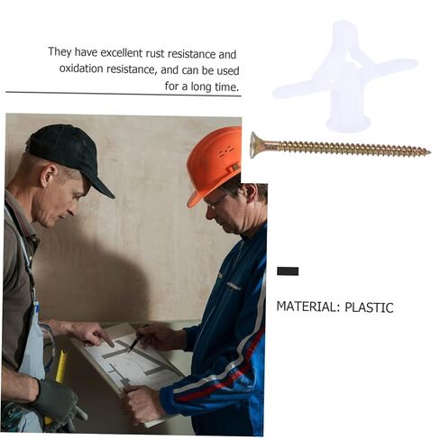 Ciieeo 100pcs Heavy Duty Plasterboard Wall Expansion Anchors Screws Easy to Install Firm Grip for Home Decor and Wall Fixing in Saudi Arabia
