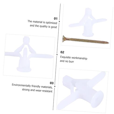 Ciieeo 100pcs Heavy Duty Plasterboard Wall Expansion Anchors Screws Easy to Install Firm Grip for Home Decor and Wall Fixing in Saudi Arabia
