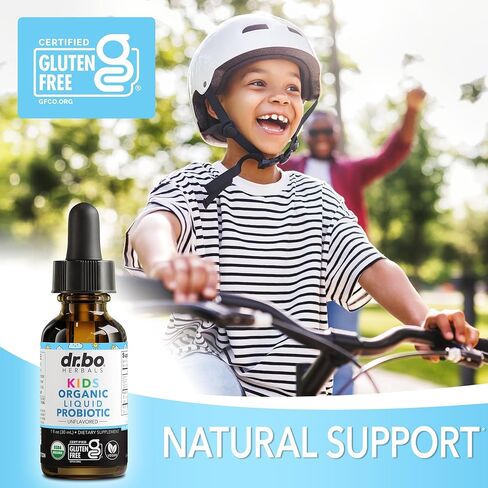 Kids Probiotic Liquid Drops Organic - Organic Probiotics for Kids Probiotics Age 4+, Digestive Health, Immune Support, Flora Gut Health Supplements - Vegan Kid Liquid Probiotic Drops, Non-GMO 1 Fl Oz in Saudi Arabia