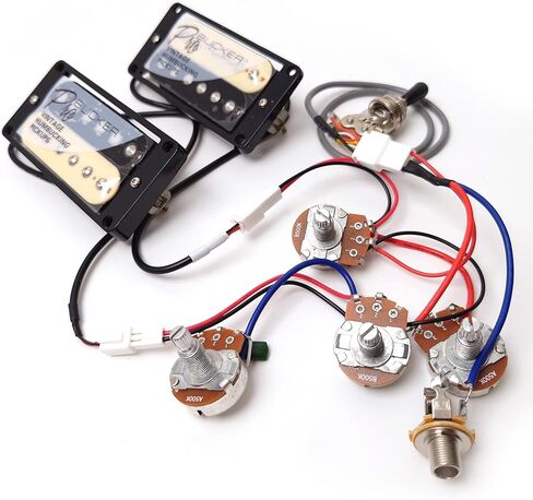 ProBucker Alnico 2 Humbucker Pickups Set Chrome for Gibson Les Paul Pickups,Neck and Bridge Pickups with 2-Conductor Quick-Connect Terminals, 2V2T Wiring Harness, Vintage Tone Upgrade in Kuwait