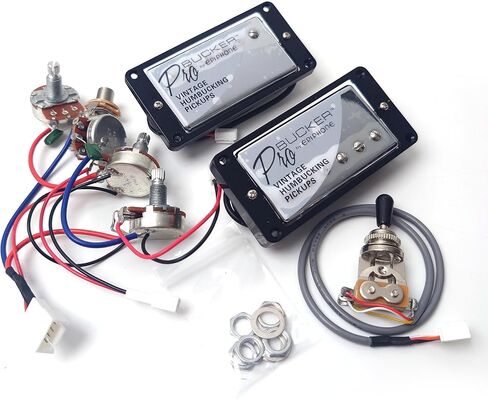 ProBucker Alnico 2 Humbucker Pickups Set Chrome لجيبسون ليه بول بيك اب، التقاطات الرقبة والجسر مع محطات توصيل سريعة 2 موصل، تسخير الأسلاك 2V2T، ترقية لهجة خمر in Kuwait
