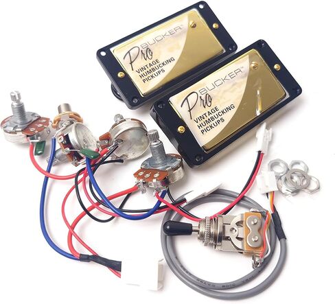 ProBucker Alnico 2 Humbucker Pickups Set Chrome لجيبسون ليه بول بيك اب، التقاطات الرقبة والجسر مع محطات توصيل سريعة 2 موصل، تسخير الأسلاك 2V2T، ترقية لهجة خمر in Kuwait