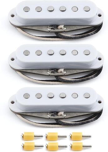 FLEOR Vintage Style Alnico 5 Handwound Single Coil Pickup N+M+B Guitar Pickups Set,Black in Saudi Arabia