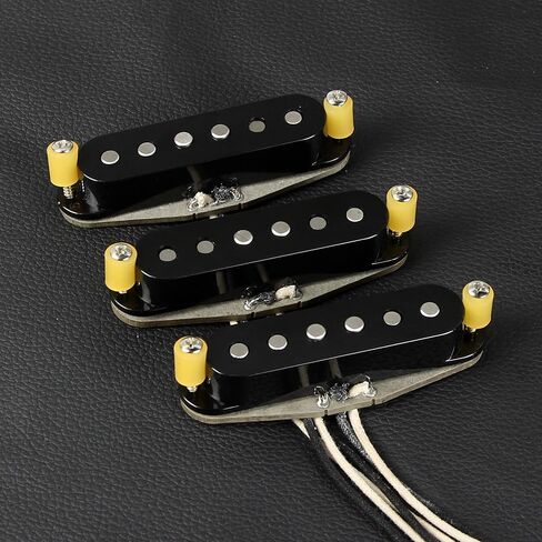 FLEOR Vintage Style Alnico 5 Handwound Single Coil Pickup N+M+B Guitar Pickups Set,Black in Saudi Arabia