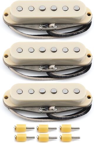 FLEOR Vintage Style Alnico 5 Handwound Single Coil Pickup N+M+B Guitar Pickups Set,Black in Saudi Arabia