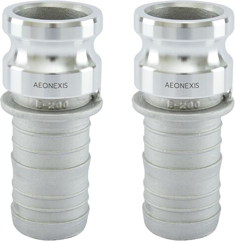 2PCS 2" Lightweight Camlock Fittings Type E - A380 Permanent Mold Aluminum, Cam Lock Corrosion-Resistant Adapter & Hose Shank for Water/Oil Flow Systems in Saudi Arabia