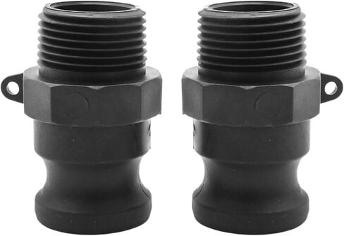 Anxingo 2Pcs F-100 1" NPT Camlock Coupling Kit, Polypropylene Cam lock Fittings, External Camlock with External Threads, Cam Groove Fitting for Industrial Chemical Pipelines in Saudi Arabia
