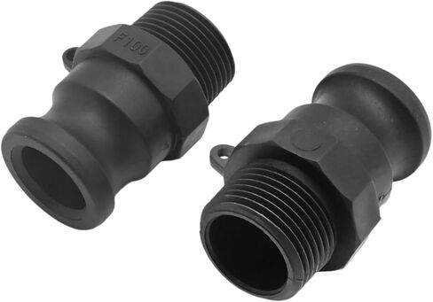 Anxingo 2Pcs F-100 1" NPT Camlock Coupling Kit, Polypropylene Cam lock Fittings, External Camlock with External Threads, Cam Groove Fitting for Industrial Chemical Pipelines in Saudi Arabia