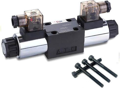 Directional Control Valve, 4W Replacement Hydraulic Directional Control Solenoid Valve (Size 6, 12V DC, E Spool) in Kuwait