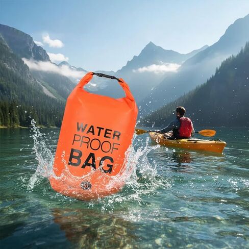5L Waterproof Dry Bag - Lightweight Dry Sack with Seals and Waterproof Case - Float on Water - Keeps Gear Dry for Kayaking, Beach, Rafting, Boating, Hiking, Camping and Fishing (Orange) in Saudi Arabia