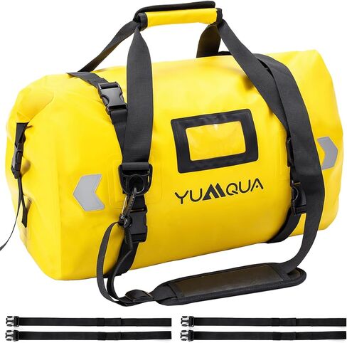 YUMQUA Waterproof Duffel Bag, Motorcycle Duffle Bag, Heavy Duty Roll Top Large Dry Bags Waterproof with Durable Straps & Handle for Travel Outdoor Boating Rafting Kayaking Camping Paddle boarding in Kuwait