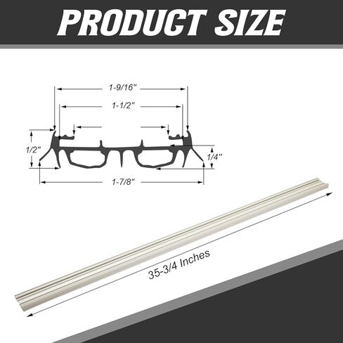 Pushglossy 2 Pack Slide on Door Sweep 35-3/4 Inches Double Bulb Weatherstrip Bottom Seal Compatible with Taylor Door for Energy Efficiency and Draft Protection in Saudi Arabia