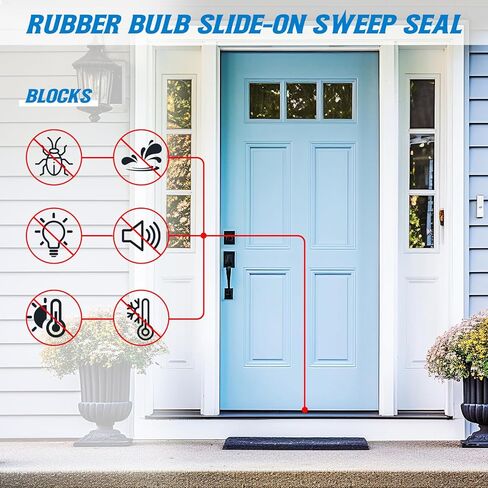 Pushglossy 2 Pack Slide on Door Sweep 35-3/4 Inches Double Bulb Weatherstrip Bottom Seal Compatible with Taylor Door for Energy Efficiency and Draft Protection in Saudi Arabia