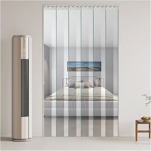 PVC Strip Door Curtain for Freezers, Waterproof Transparent Door Strips, Wind-Blocking Curtain for Balconies, Warehouses, and Shops (75x280cm/29.53x110.2in) in Saudi Arabia