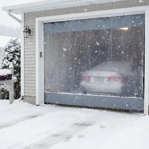 ستائر خليج الغسيل الصناعية - أغطية فينيل مخصصة وأبواب مقسمة شفافة للمرآب والمناطق الخارجية ومناطق العمل (4.5 × 2.5 م) - حلول متينة ومقاومة للماء وشديدة التحمل in Kuwait