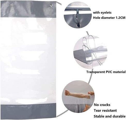 ستائر خليج الغسيل الصناعية - أغطية فينيل مخصصة وأبواب مقسمة شفافة للمرآب والمناطق الخارجية ومناطق العمل (4.5 × 2.5 م) - حلول متينة ومقاومة للماء وشديدة التحمل in Kuwait