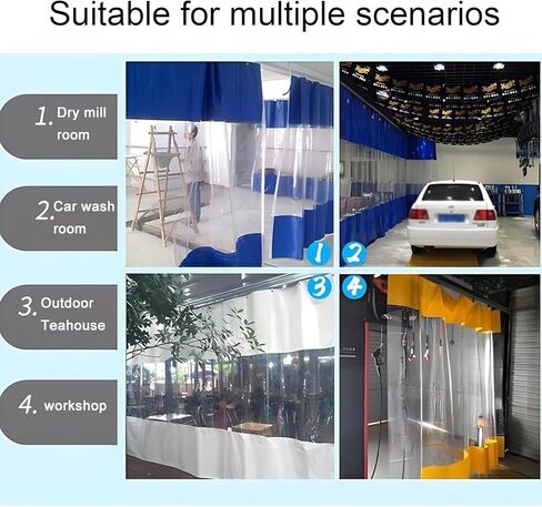 Waterproof Garage Divider Curtains – Industrial Vinyl Door Curtain for Car Wash & Outdoor Patio, 2.6x4m Gray Wash Bay Divider for Depot & Porch Use in Saudi Arabia